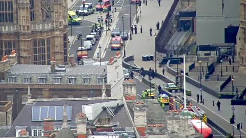 The scene outside Westminster