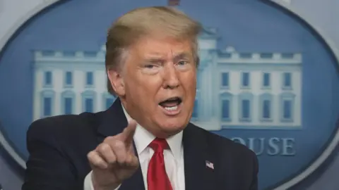 Getty Images US President Donald Trump at a press conference