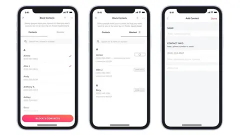 Tinder Tinder block contacts
