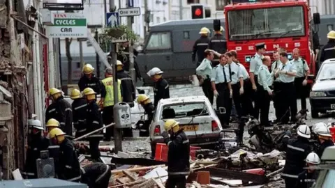 PA The aftermath of Omagh bombing in 1998