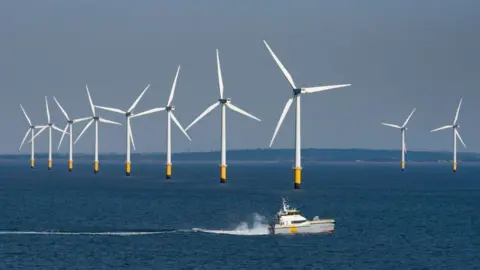 Getty Images Offshore wind turbines