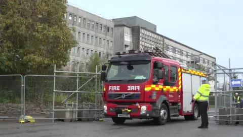 BBC Fire engine at Royal Cornwall Hospital