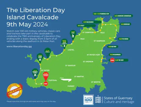 States of Guernsey Liberation Day cavalcade route