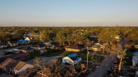 AFP via Getty Images Aerial view of Lake Charles, Louisiana