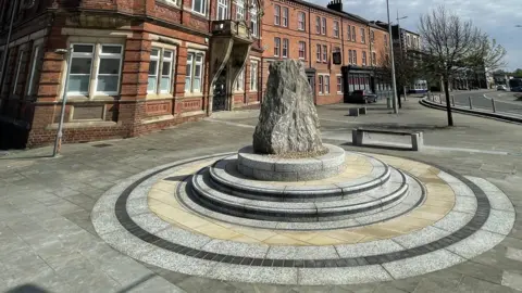 Terry Blackburn The new Dibbles Bridge memorial outside Thornaby Town Hall ahead of a new plaque being installed