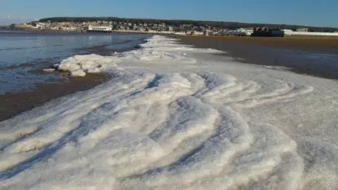 Ian Heard  A frozen sea front at Weston-super-mare