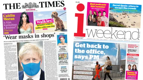 The Times and i front pages
