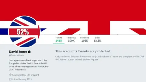 @DavidJoBrexit/Twitter Screen grab o @DavidJoBrexit's twitter account