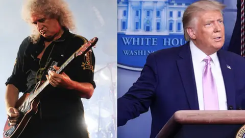 BBC/Reuters Queen's Brian May and Donald Trump