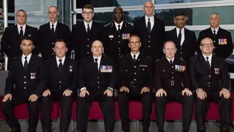 West Midlands Fire and Rescue Service Firefighters receiving the commendations