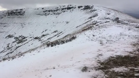 BBC Brecon Mountain Rescue Team out in the snow