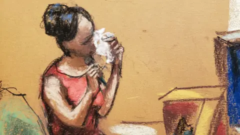 Reuters The former dancer known as Angela was depicted by a court artist
