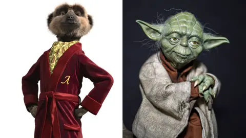 BGL Group/Getty Images Aleksandr from Compare the Market adverts and Star Wars character Yoda