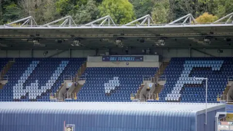 Wycombe Wanderers FC The Bill Turnbull Gantry at the back of the Frank Adams Stand