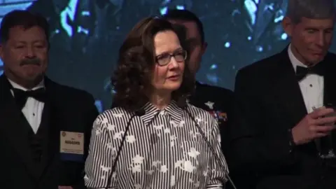 OSS Society Image taken from footage of Gina Haspel, Deputy Director of the CIA, speaking at the 2017 William J. Donovan Award® Dinner organised by the Office of Strategic Services (OSS) Society, October 2017.