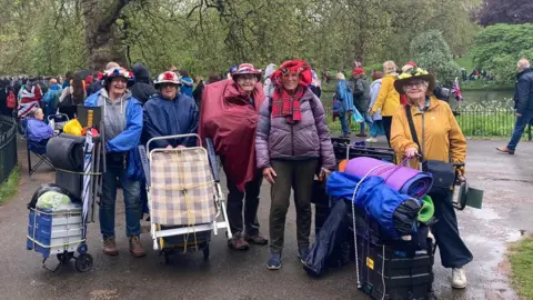 BBC The five ladies on their way back home