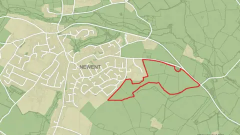 Robert Hitchins/FoDDC A map showing development site