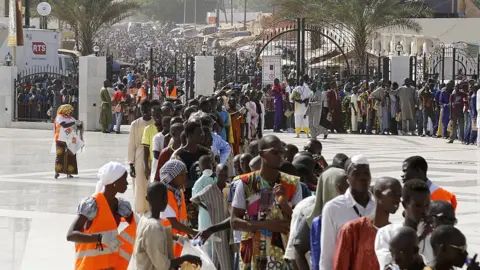 AFP People queuing at the tomb of the Mouride Brotherhood founder in Touba, Dakar - 2018