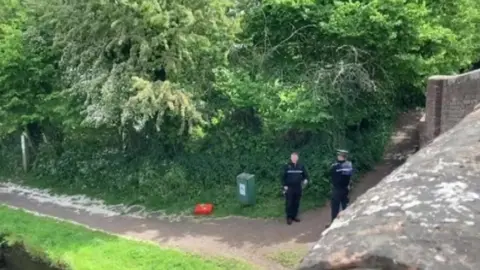 Police presence on the canal near Stoke Pound, Bromsgrove
