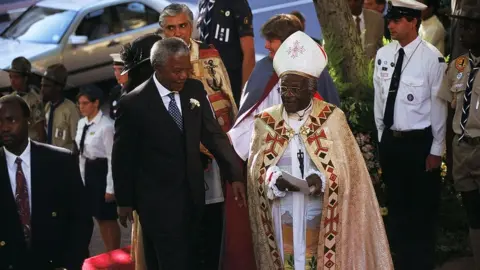 Getty Images Archbishop Tutu with President Nelson Mandela in 1995