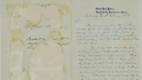 PA Media A letter written by Charles Dickens to I. H. Newman from Gad’s Hill Place on February 10 1866, in which Dickens rails with passion against a proposed change to the Sunday postal service