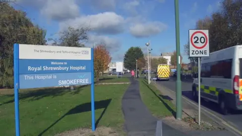 Shrewsbury and Telford Hospital NHS Trust Royal Shrewsbury Hospital sign