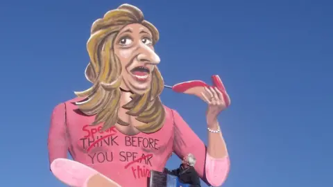 Edenbridge Bonfire Society Katie Hopkins effigy