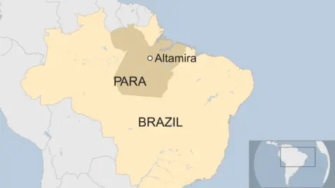 A map shows Altamira in Para, Brazil