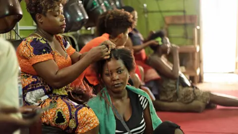 AFP A hair salon in Bujumbura, Burundi -Thursday 9 April 2020