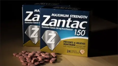Getty Images Packages and pills of Zantac, 19 September 2019, New York City.