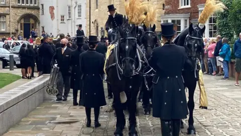 BBC Scene outside the cathedral