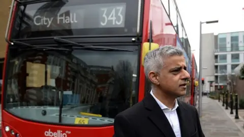 PA Sadiq Khan on London bus