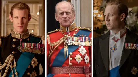 Netflix/Getty Images Matt Smith, Prince Philip, Tobias Menzies