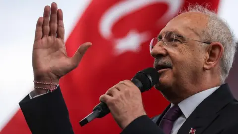 ERDEM SAHIN/EPA-EFE/REX/Shutterstock Kemal Kilicdaroglu, leader of opposition Republican People's Party (CHP), speaks during a public event in Istanbul, Turkey, 26 March 2023