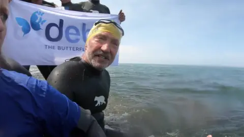 Ex-Liverpool footballer Graeme Souness in the English Channel