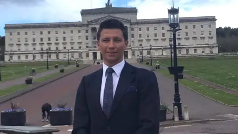 Ryan McCready  Ryan McCready outside Stormont