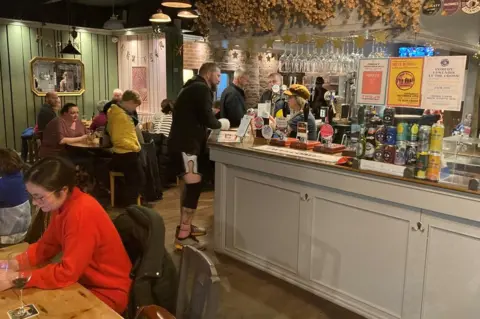 The interior of the pub