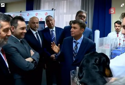 Channel 5, St Petersburg Screengrab of the dog experiment broadcast on Russia's Channel 5