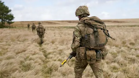 British Army soldiers training