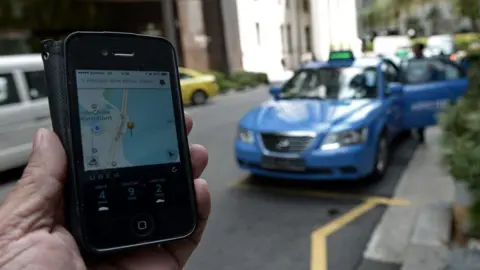 Getty Images Uber taxi in Singapore