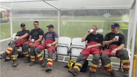 PA Media firefighters take a break