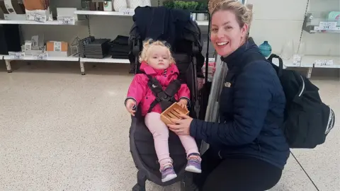 Mary and her 1-year-old daughter in Wilko