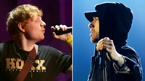 Getty Images Ed Sheeran and Eminem