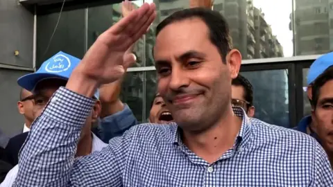 Ahmed Altantawy / Facebook Egyptian presidential hopeful Ahmed al-Tantawi waves to supporters in Port Said, Egypt (4 October 2023)