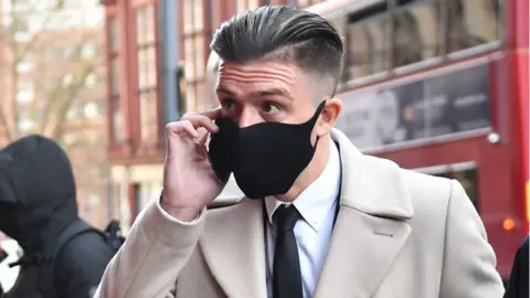 Jack Grealish arriving for sentencing at Birmingham Magistrates' Court