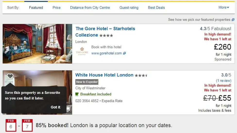 Expedia website