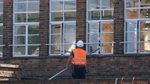 PA Media Remedial work carried out at a school in Leicester