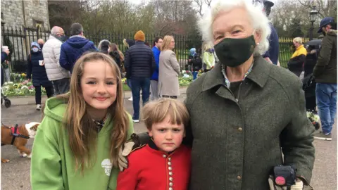 Anne Yearsley with her grandchildren