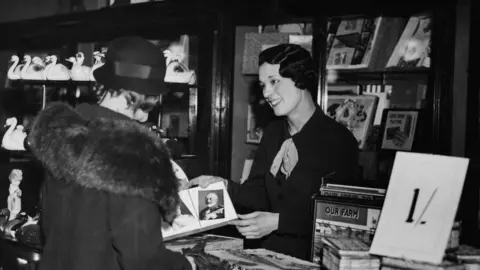 Getty Images British Olympic athlete Violet Webb worked at the toy counter in 1935