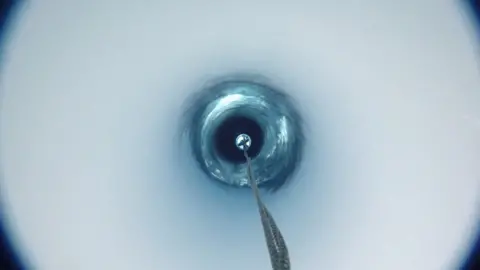 Borehole in Antarctic ice sheet